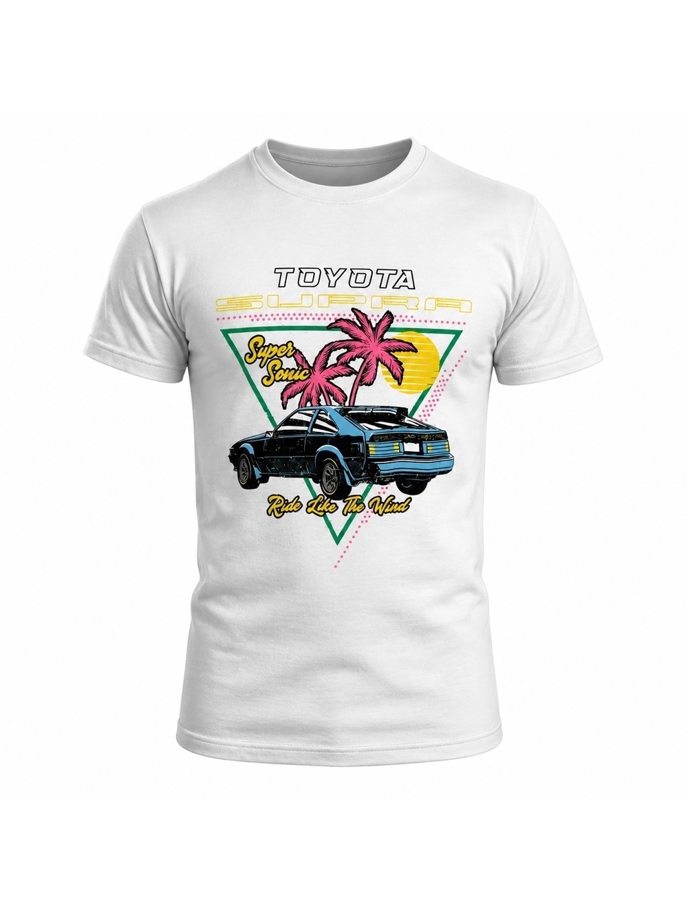 Toyota Supra Super Sonic Ride Like The Wind Graphic T-Shirt Medium White